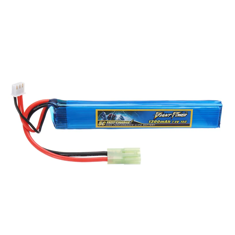 

Giant Power 7.4V 1300mAh 2S 15C LiPo Battery Small Tamiya Plug