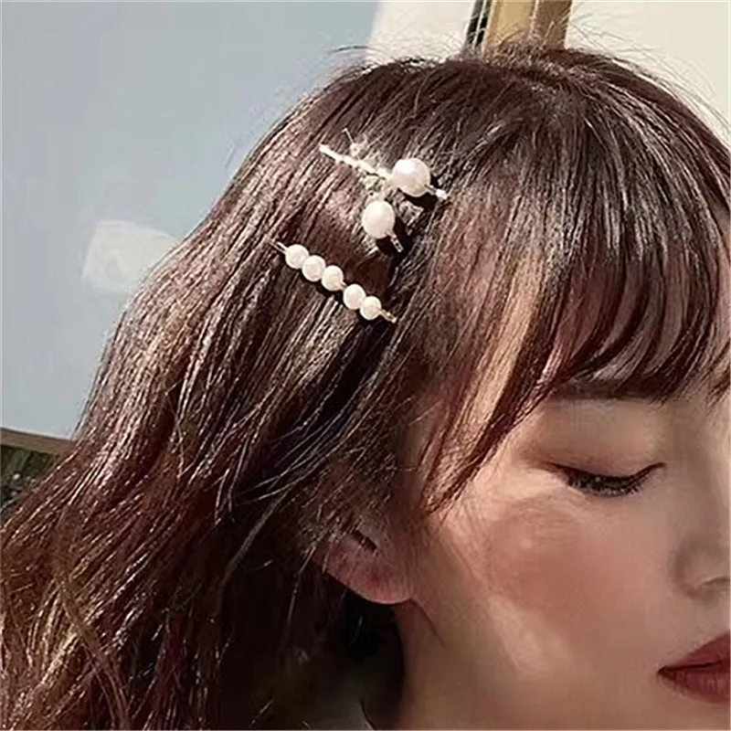 

2PCS Handmade Irregular Imitation Pearl Hair Clips For Irregular Women Fashion Gold Metal Barrettes Korea Hair Accessories