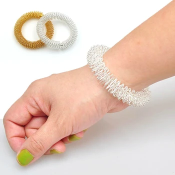 

Acupuncture Bracelet Wrist Massager Supplies Relaxation Stainless Steel Wrist Hand And Finger Massage Ring Health Care Tool