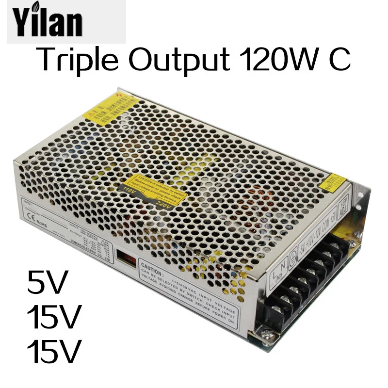 

T 120W C Triple output 5V 15V -15V Switching power supply smps AC to DC
