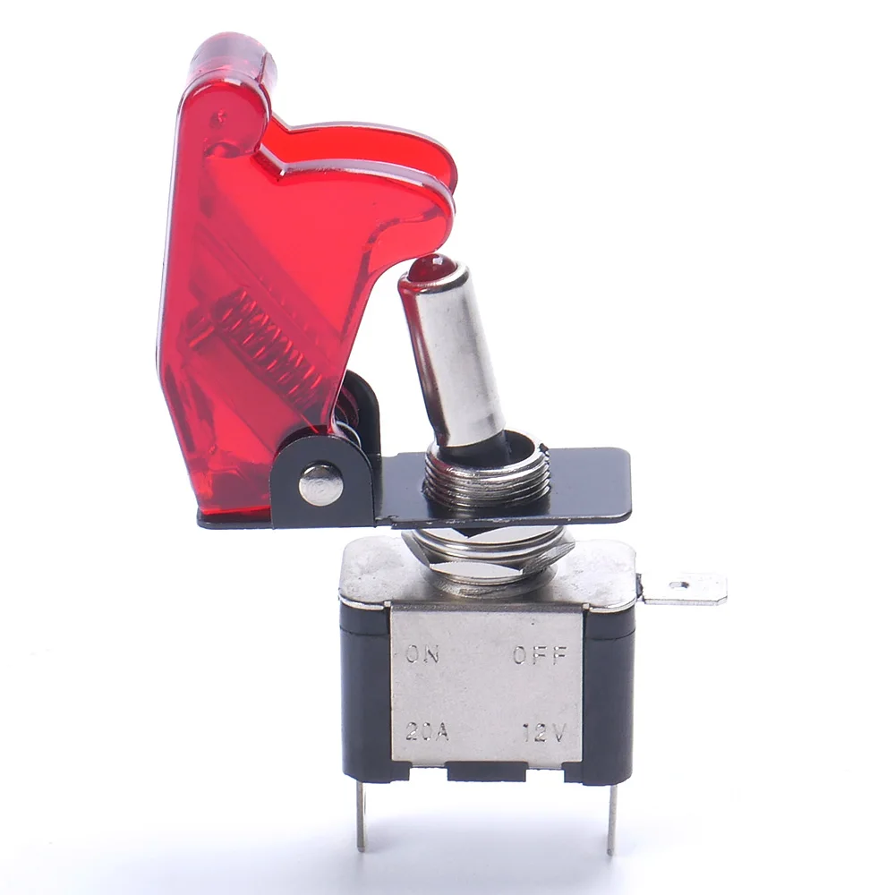 1PCS-Red-Color-12V-20A-Car-Auto-Cover-LED-Light-SPST-Toggle-Rocker-Switch-Control-On