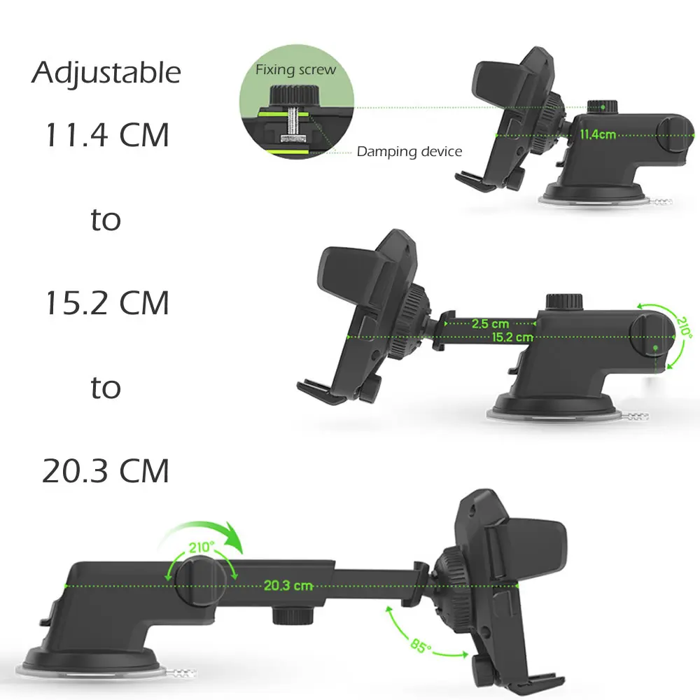 Универсальный Регулируемый держатель для телефона, масштабируемый вращающийся крепкий присоска, приборные панели, лобовое стекло, мобильный кронштейн