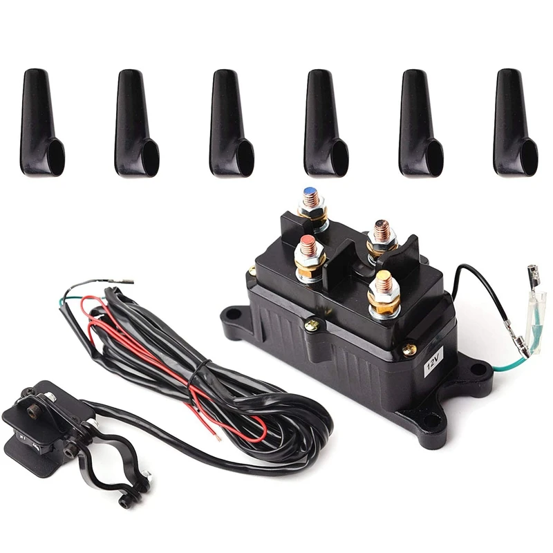 

NEW 12V Solenoid Relay Contactor & Winch Rocker Thumb Switch Combo For Atv Utv
