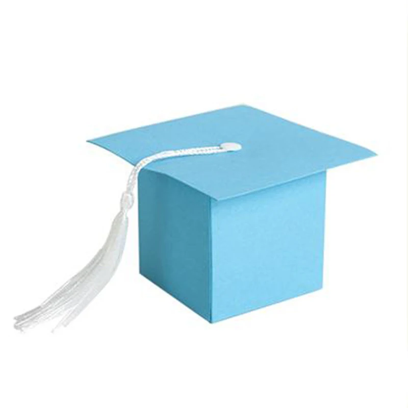 

ALIM HOT 25Pcs DIY Paper Graduation Cap Shaped Gift Box Sugar Chocolate Box for Graduation Party Favor Cap Bachelor Hat Weddin