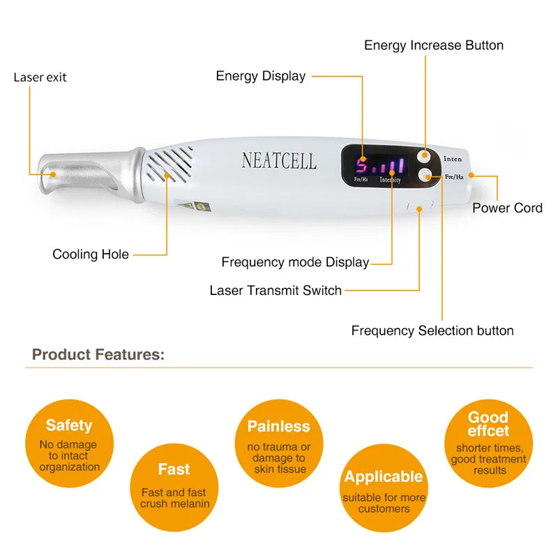 Picosecond Laser Pen BlueRed Light Therapy Pigment Tattoo Scar Mole Freckle Removal Laser Acne Treatment Machine Skin Care  (3)