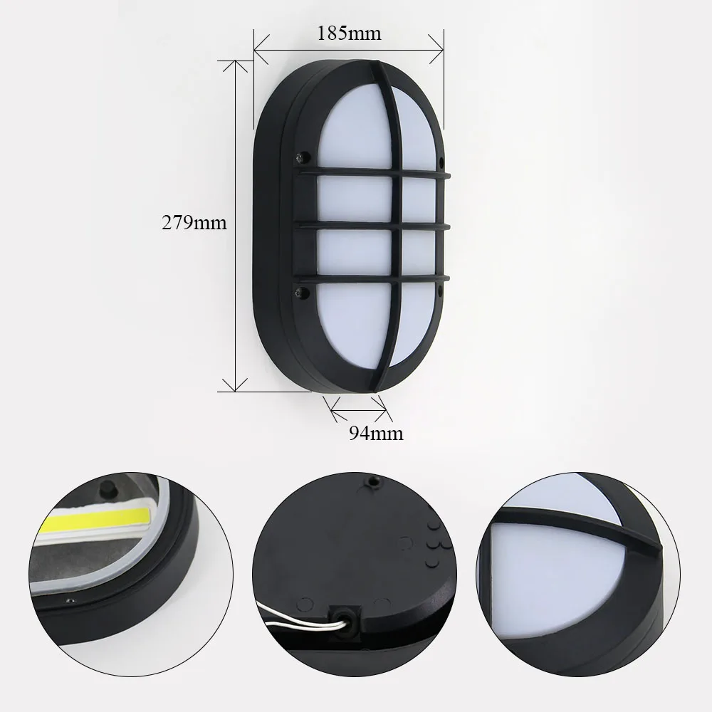 Oreab Aluminum Led Outdoor Wall Lamp Lights Retro European Style Ip65 Waterproof With Light Control Motion Sensor Chip 6W/12W