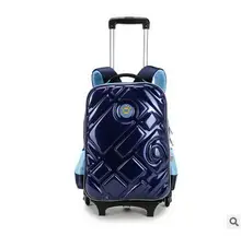 3D estéreo Bolso de la carretilla con ruedas para shcool Niños del Muchacho rodando Bolsas con ruedas Children’sTravel Bolsa de 6 ruedas de La Carretilla de La Escuela bolsas