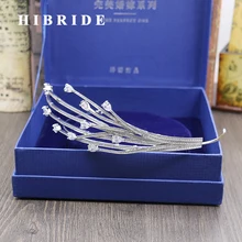 HIBRIDE White Gold Color AAA Cubic Zircon Unique Hair Accessories Women Crown Anniversary Gifts C-34