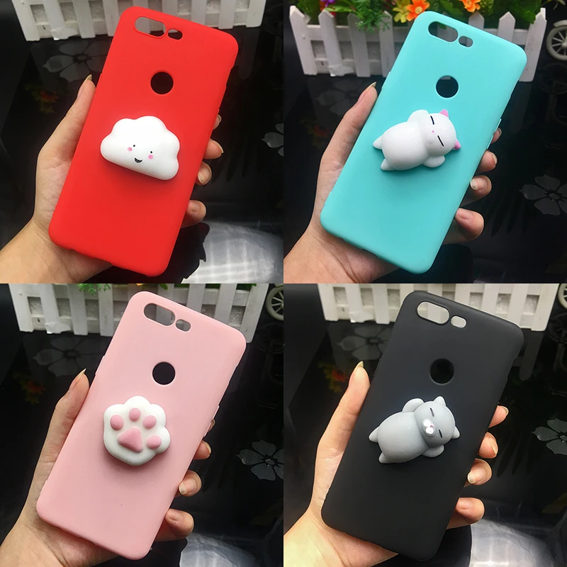

Cute 3d Squishy Cat Silicon TPU Soft Case For oneplus 6 Candy Color Back Cover one plus 5T one plus 5 T 1+5 1+5T 1+6 phone cases