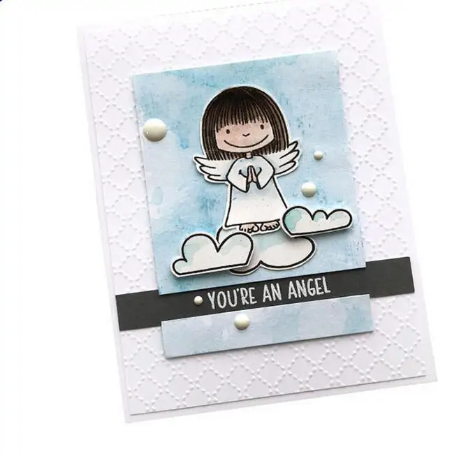 

Transparent Seal for DIY Clear Silicone Stamps Scrapbooking Card Making Cartoon angel PVC Rubber Stamps Metal Cutting Dies