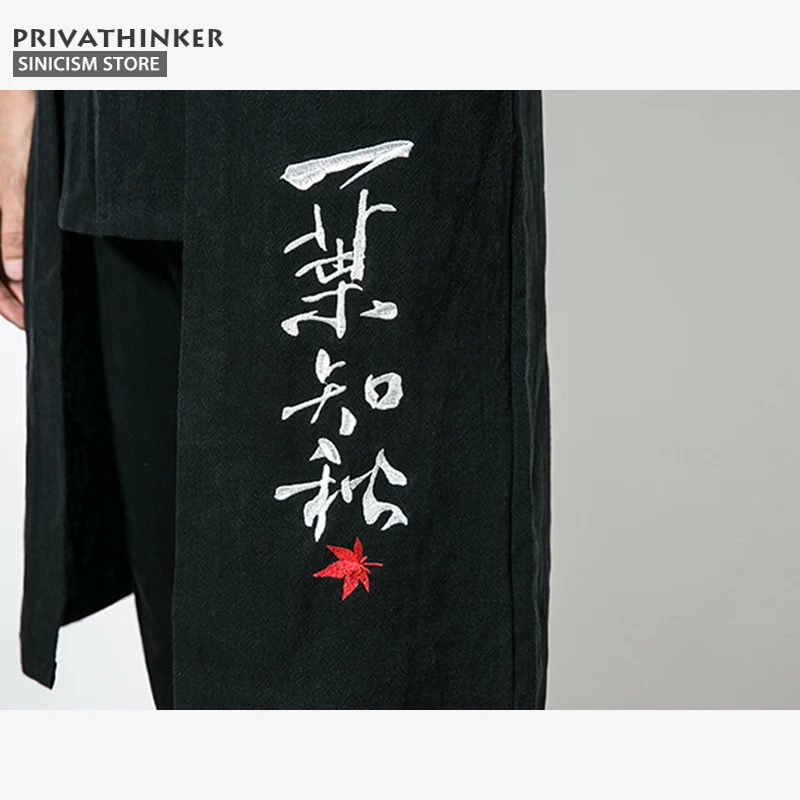 Sinicism Store 5XL длинная куртка Мужская Тренч 2017 хлопок льняная ткань мужская вышивка
