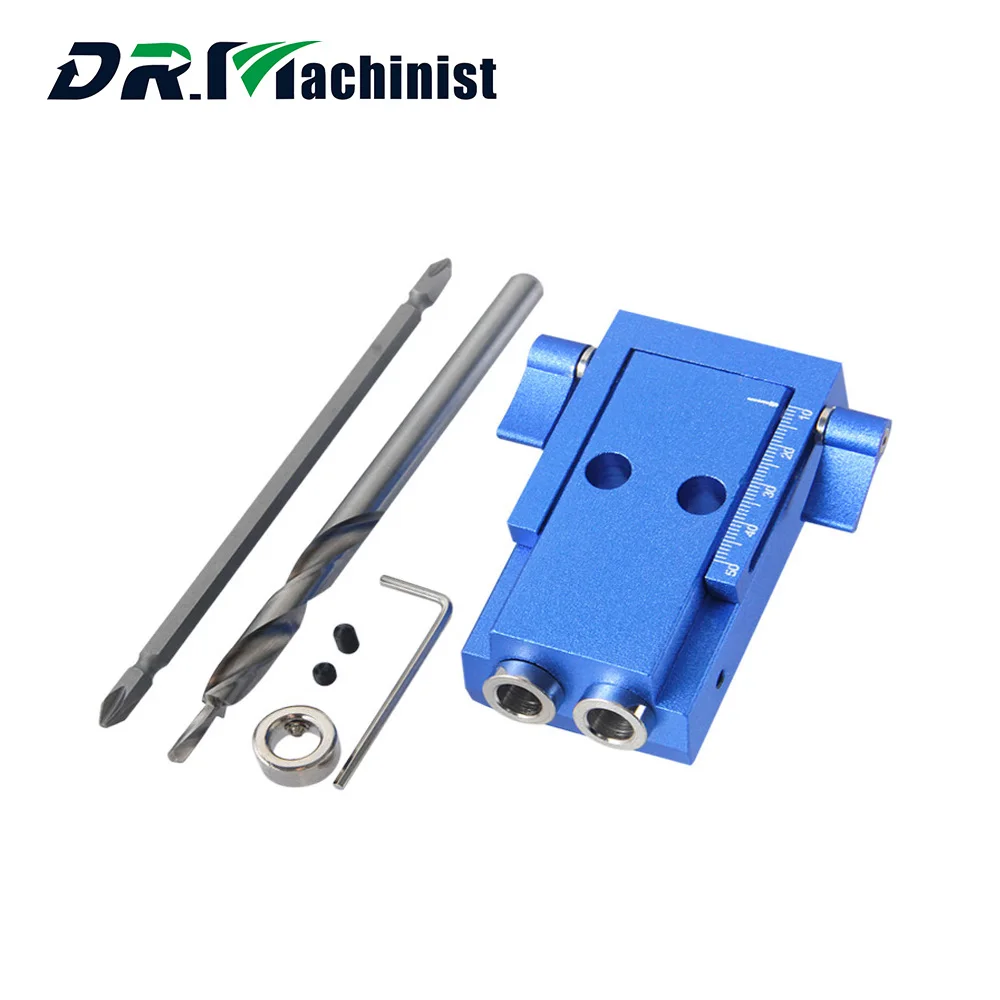 

Mini Style Pocket Hole Jig Kit System For Wood Working Joinery 9.5mm Step Drill Bit & Accessories Wood Work Tool Set