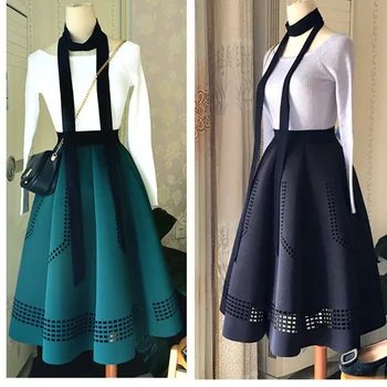 

2019 Hot Spring New Arrival Hepburn Style Tutu Skirt High Waist Pleated Skirt Ball Gown Big Pendulum Vintage Skirt Free Shippin