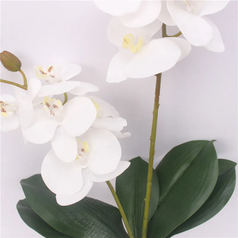 Имитация двойной ветки бабочка Орхидея сенсорная пленка 12 цветов PU материал искусственный цветок растение горшок домашний офис отель украшение