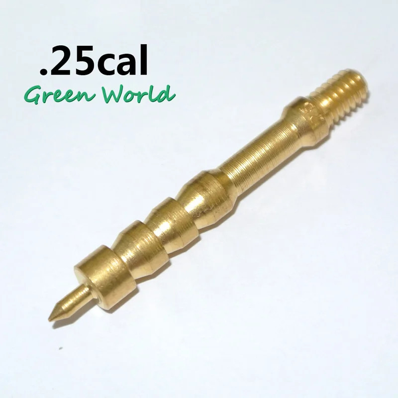 Green World 1pc/lot .25cal Solid Brass Spear Pointed Jag Gun Clean Thread 8-32 | Спорт и развлечения