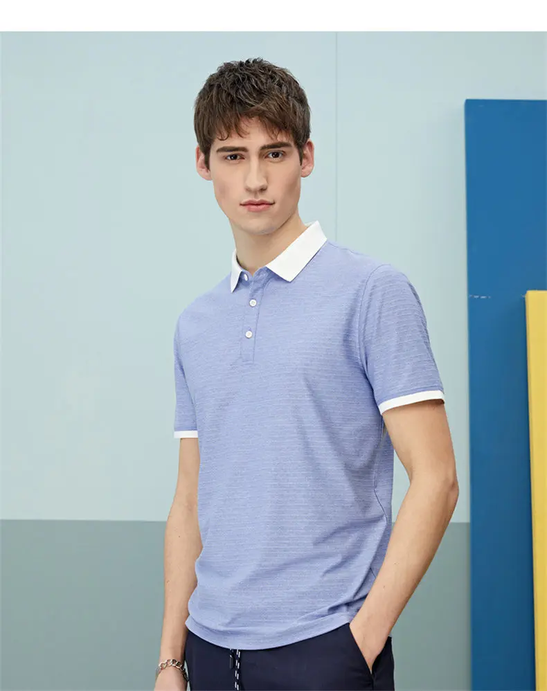 Men Polos Quality Cotton Knit Summer Breathable Short Sleeve Striped Polo Male Sweater Pullover Trun-down Collar MuLS Brand 2019 04