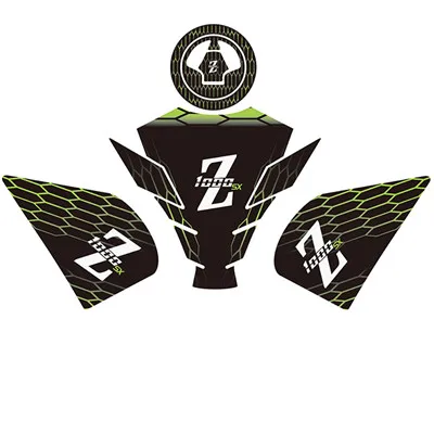 KODASKIN двигатель 3D газовая крышка Танк Pad наклейка эмблема для KAWASAKI Z1000SX - Цвет: Темно-серый
