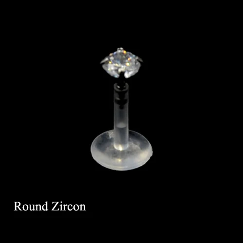 1PC Bioplast Flexible Zircon Ear Tragus Cartilage Piercings Horse Eye Ellips Labret Ring Ear Tragus Sexy Body Jewelry Piercing 