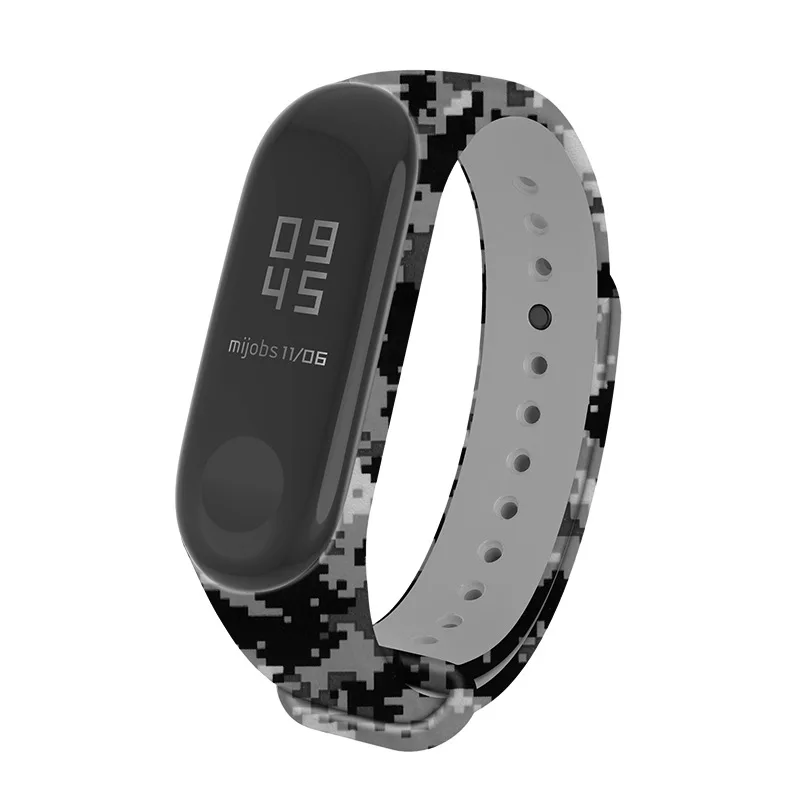 Силиконовый сменный умный браслет с цветной печатью для mi Band 3 4 ремешок для Xiao mi Sport браслет умные наручные часы полосатая повязка
