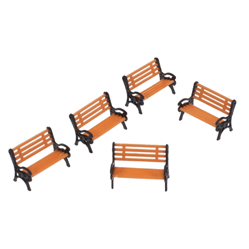 5PCS 1:75 Davenport Model Toy for Train Railway Park Garden Scenery with Black Arm