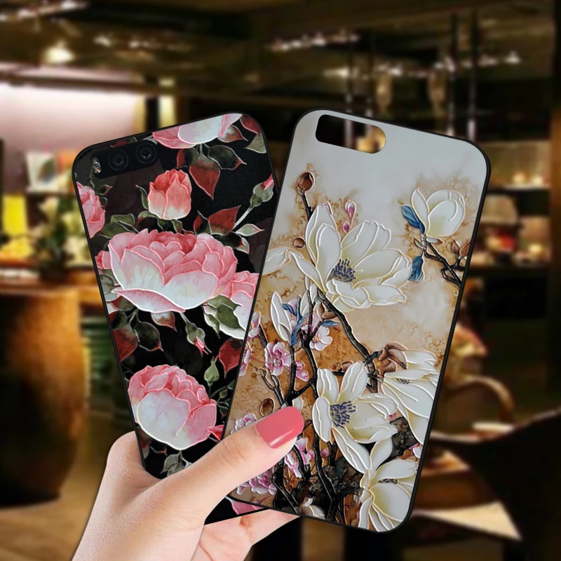 

ShuiCaoRen Luxury Silicone Case For XiaoMi Mi 6 Mi6 Pretty Flower TPU Phone Cover Bag For XiaoMi Mi 6 M6 Cases