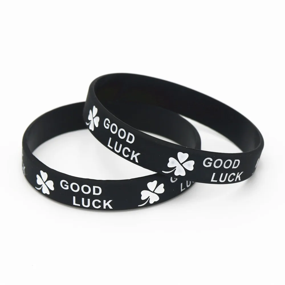 LUKENI 1 шт. новый модный силиконовый браслет с клевером на удачу черный зеленый