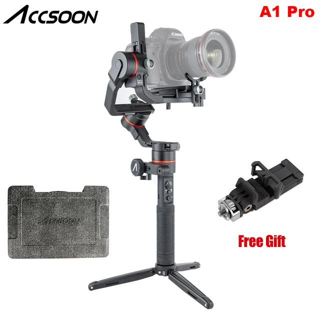 Accsoon A1 Pro 3 оси ручной Gimbal стабилизатор Беспроводной передачи изображения 3,6 кг полезной нагрузки для цифровых зеркальных камер PK Zhiyun кран 2