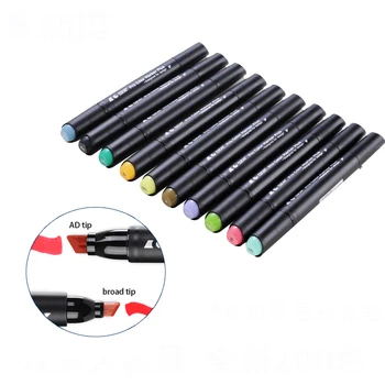 

200 Colors Single Art Marker Dual Tip Artist Markers Brush Pens Sketch Oily Marker Pen for Animation Manga Drawing Art Supplies