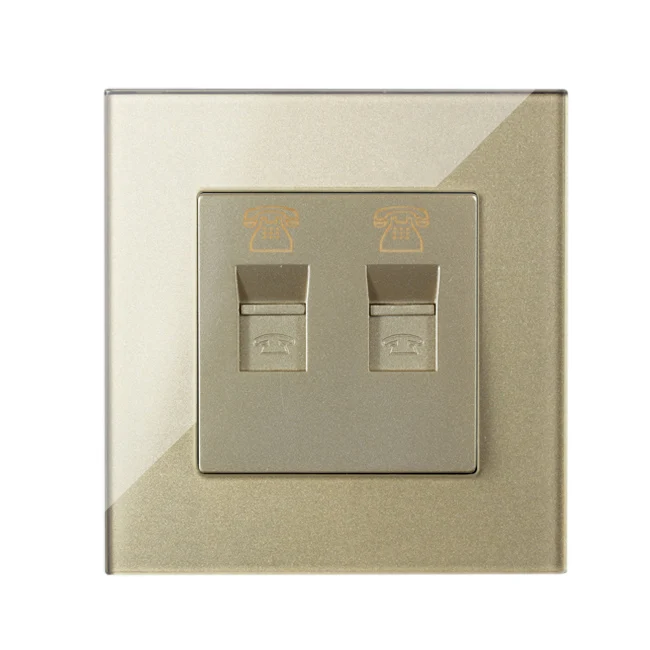 MVAVA Double RJ11 TEL Telephone Jack Plug Port Wall Socket TEL