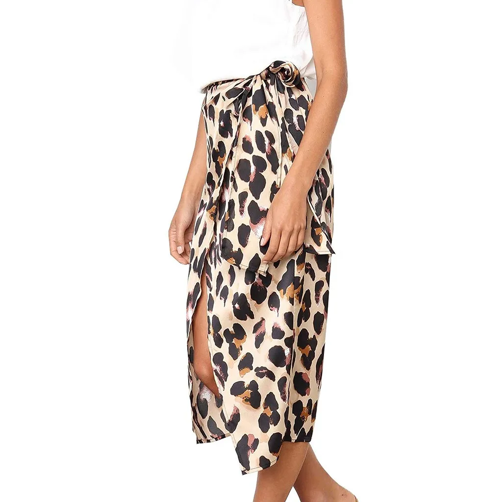 Шифоновая плиссированная Женская юбка, плюс размер, Леопардовый принт, винтажная Длинная женская Повседневная плиссированная летняя юбка Z4