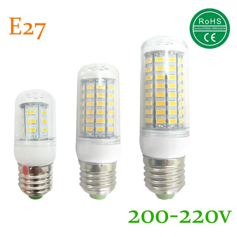 Bombillas Светодиодные лампы e27 smd led светильник lamparas 5730 24 36 48 56 69 72 81 89 led лампада IC Светодиодная лампа e27 лампа в форме свечи 220 v