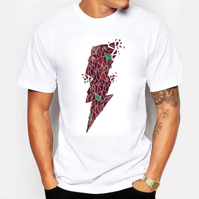 Flash Lightning T shirts for Men Summer Hip Hop Tops Men Casual T