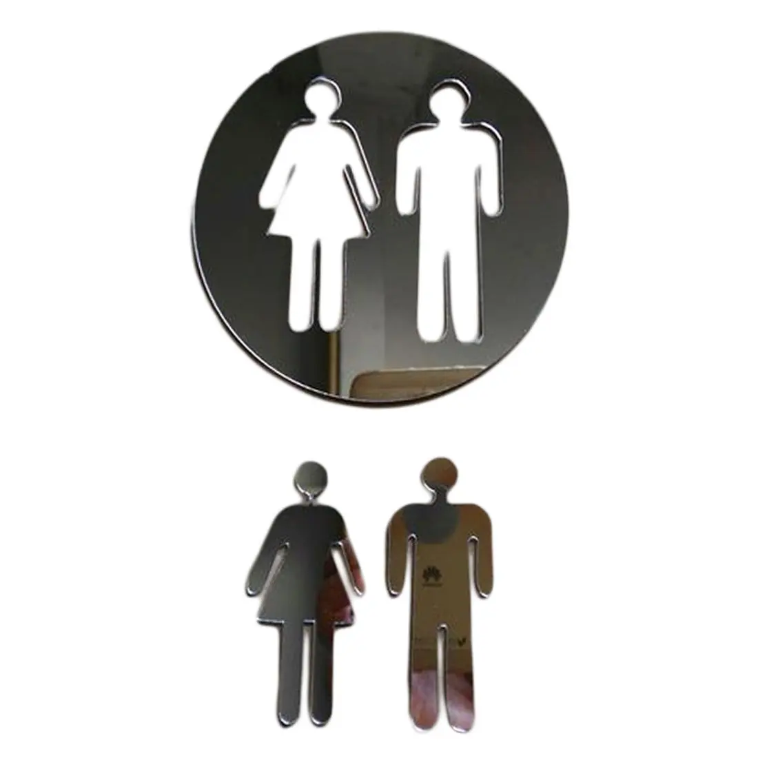 3D Зеркало стикер Туалет дверь вход знак Мужчины Женщины ванная комната DIY стикер стены Наклейки DIY украшения - Цвет: 01