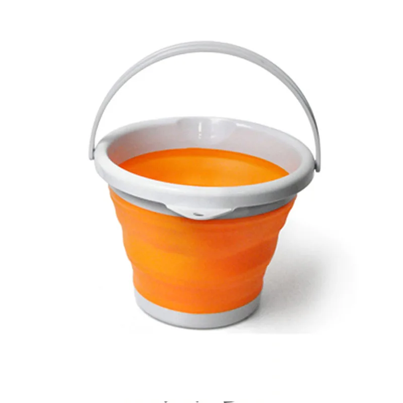 Minch 5L/10L de silicona al aire libre Cubo de pesca engrosamiento plegable redondo portátil de lavado de coches barriles de suministros de pesca Minch 5L/10L de silicona al aire libre Cubo de pesca engrosamiento plegable redondo portátil de lavado de coches barriles de suministros de pesca