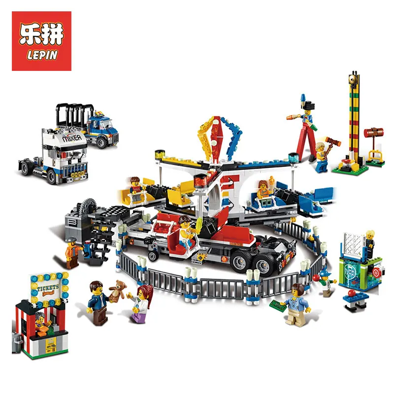 

LEPIN 15014 1858Pcs Amusement park carnival Model Building kits Blocks bricks CREATOR LegoINGlys 10244 Architecture toys gift