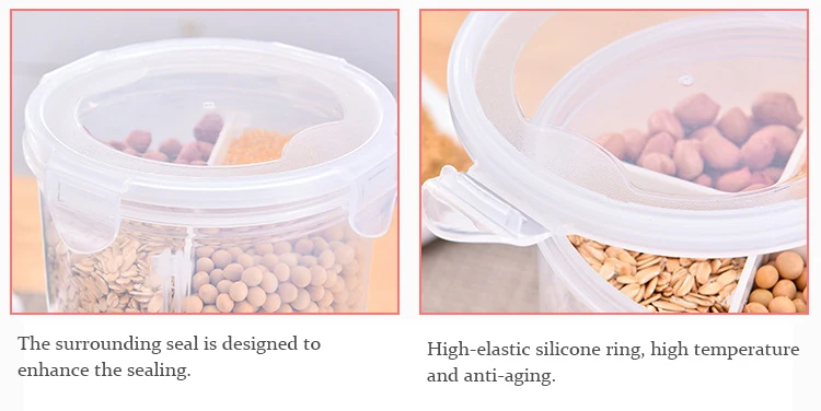 1 шт. прозрачные вращающиеся пластиковые зерна Герметичные банки кухонные злаки ящики для хранения зерна контейнер для хранения продуктов