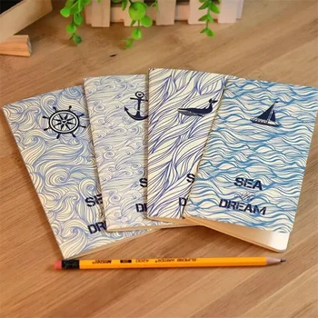 

2pcs/lot 173*90mm Vintage sea dream series navy style Kraft Paper notebook Korea style agenda Diary blank inner planner