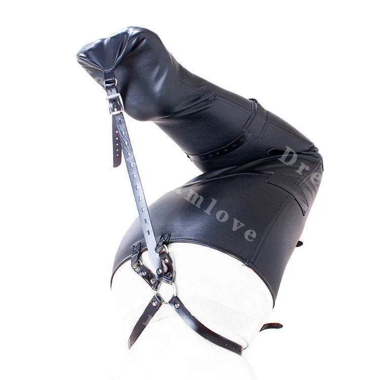 

Kinky Female Leather Lace Up Leg Binders Leggings Half Body Sack Fetish Restraint Mummy Role Play Halloween Costumes