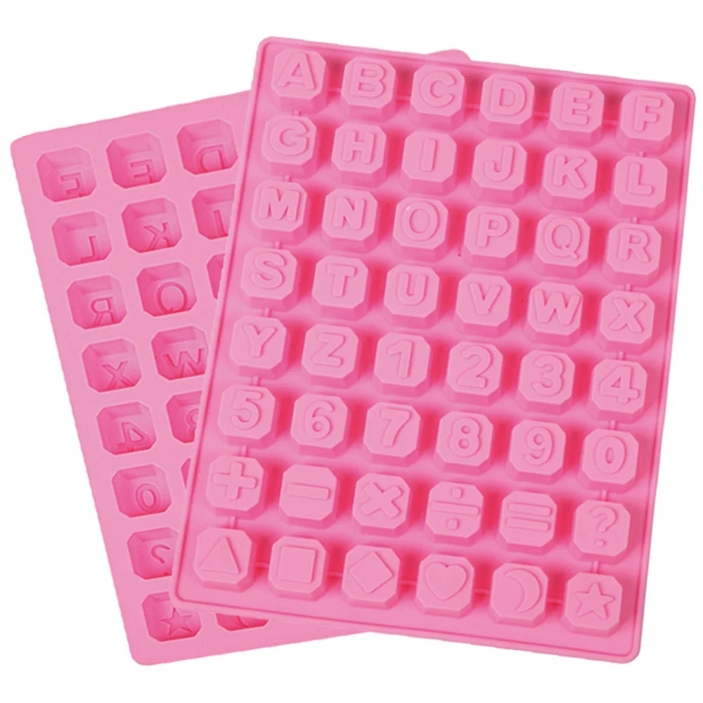 

48 Holes Letters Numbers Symbols Shaped 3D Silicone Cake Mold DIY Ice Lattice Chocolate Mould Handmade Soap Mold Baking Tools