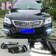 Free shipping 1:1Replacement Daytime running light LED Daytime Day Fog chrome Light Lamp DRL Toyota Camry Aurion 2009-2011
