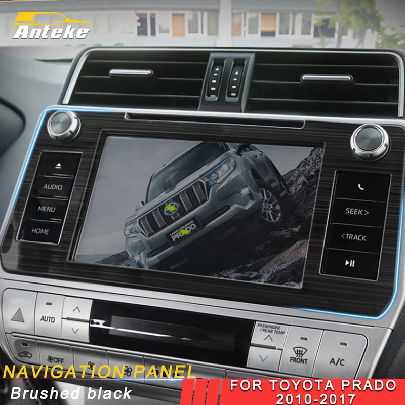 

ANTEKE For Toyota Prado 2018 Car Styling Navigation Screen Monitor Panel Cover Trim Frame Sticker Interior Accessories