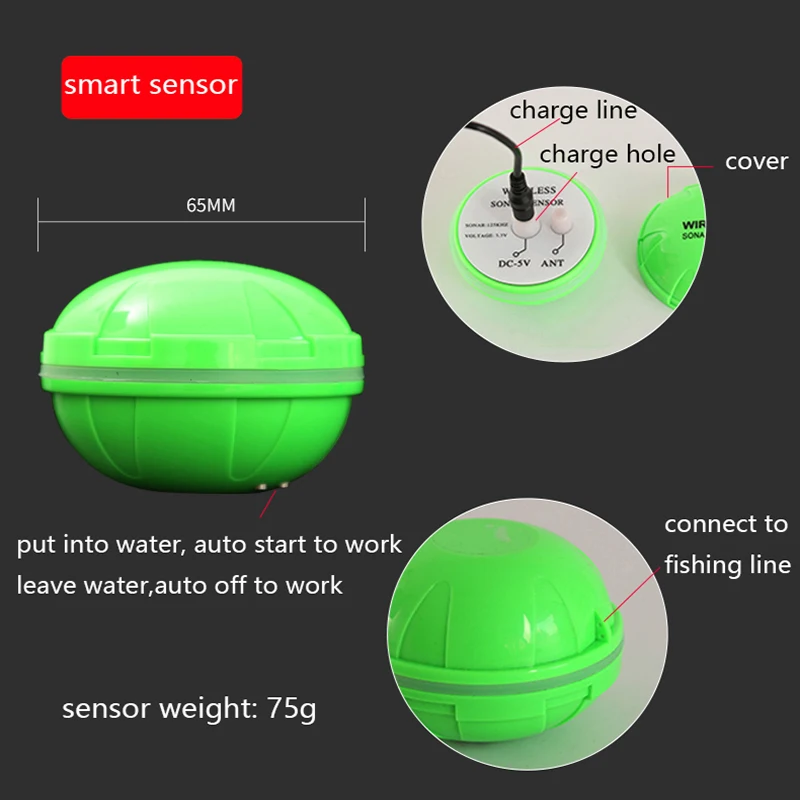 Совершенно умный телефон Sonar сенсор Bluetooth Интеллектуальный рыболокатор Android и Ios рыба визуальный рыбалка