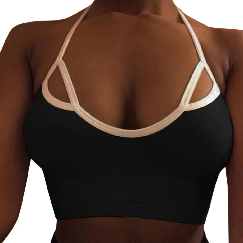 Sexy Pure Color Sexy Women Cut Out Bra Bustier Crop Top Strappy Halter Bandage Tank Top Camisole Summer Sexy Female Crop Tops