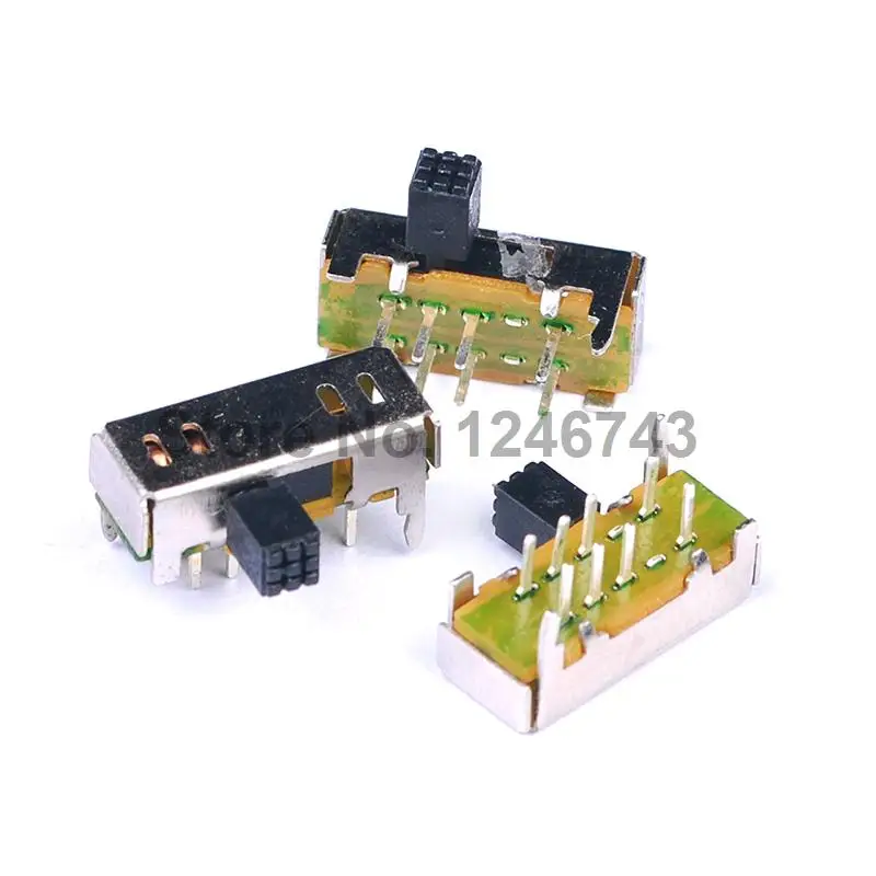 

20PCS High Knob 8 Pin 3 Position 2P3T Vertical Slide Switch 0.5A 50V DC PCB