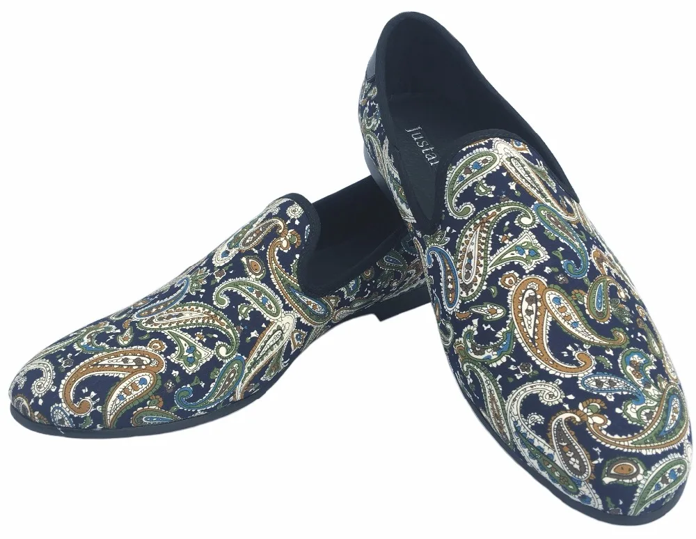 Journey West Blue Printing Men Shoes Casual Fashion Men Loafers ...