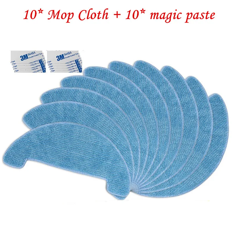 10 Mop Cloth pads mop 10 magic paste for chuwi ilife a4 robot vacuum cleaner parts cleaning mop cloths