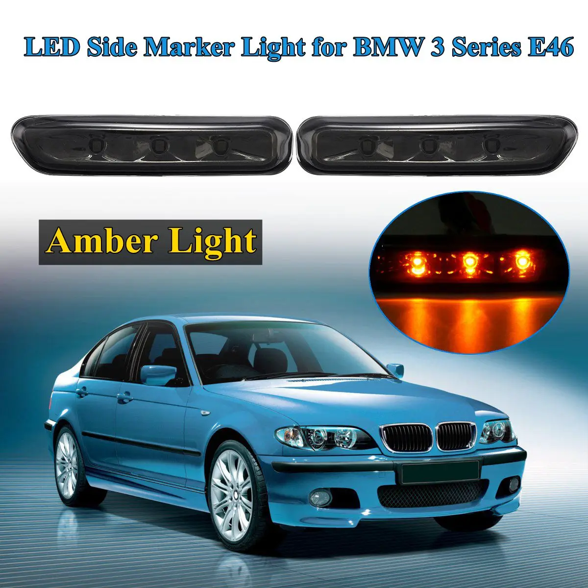 Для BMW 3 серии E46 316I 318I 325I X3 E83 E90 4D/2D 1999-2003 1 пара указатель Поворота Боковой габаритный фонарь светильник s сигнала поворота светильник - Испускаемый цвет: With Bulb Smoke