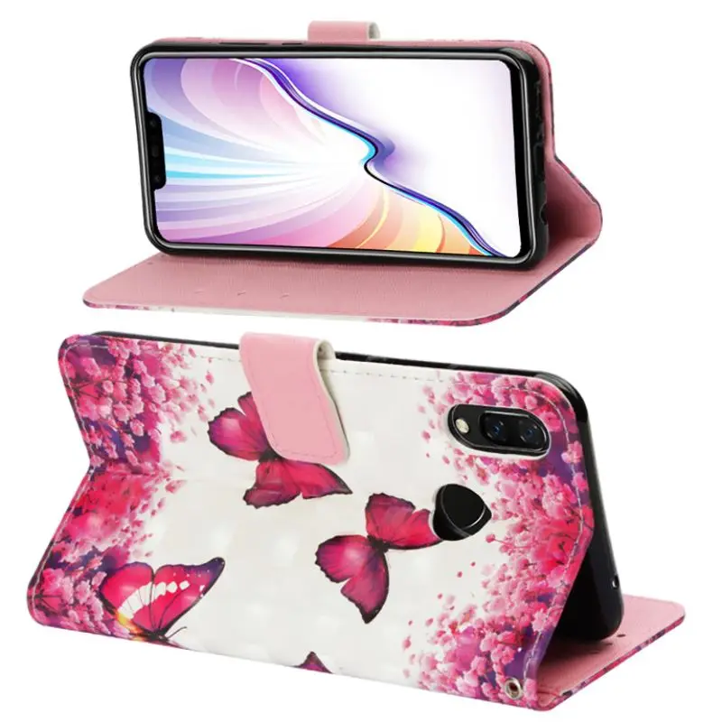 

For Huawei P Smart Plus Mate 20 Honor Note 10 8X Enjoy Max 7S 7 P9 Lite Mini Flip Case Patten Beautiful Floral Butterfly P03Z