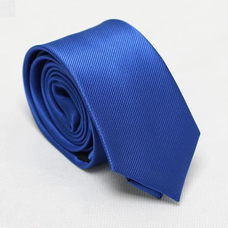 Men Slim Ties Red Neck Skinny Tie Solid Narrow Neckties 6cm width
