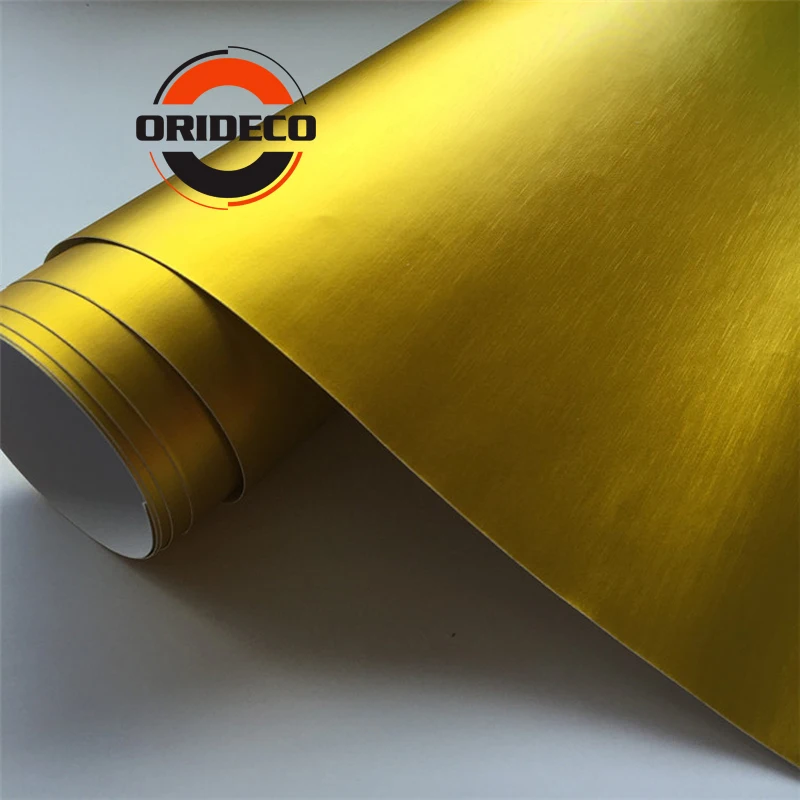 golden brushed metallic chrome vinyl car wraps
